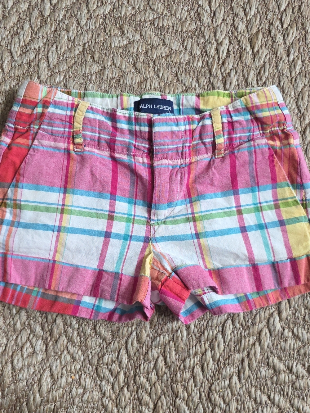 Vintage Ralph Lauren Pink Multi Plaid Cotton Shorts